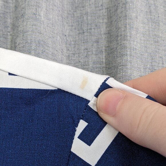 Tizzie Button Down Top Womens S Blue White Geometric Print 3/4 Sleeve Vacation - Picture 5 of 7